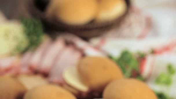 Slider prosciutto e formaggio — Video Stock