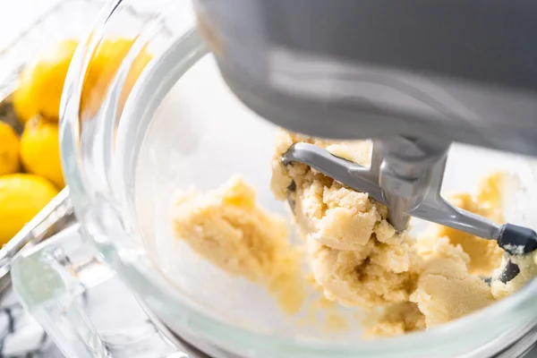 Mixing Ingredients Batter Lemon Pound Cake — Stock Photo, Image