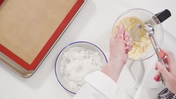 Stap Voor Stap Kokoskoekjes Maken — Stockvideo