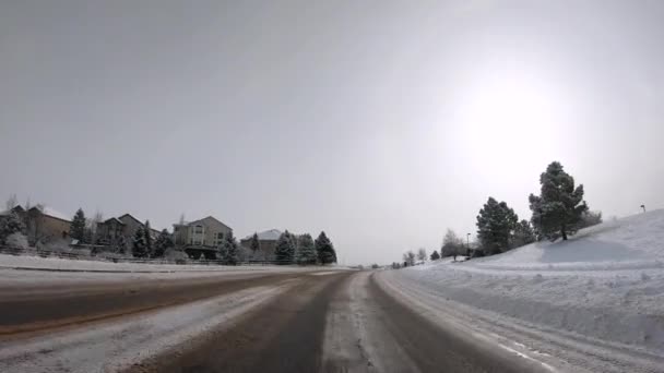 Denver Colorado Usa Februar 2020 Fahren Auf Typischen Gepflasterten Straßen — Stockvideo