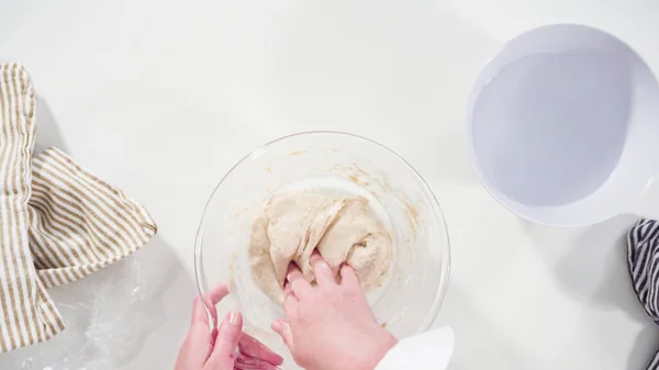 Ett Platt Ligg Sticka Deg För Hand För Att Baka — Stockfoto