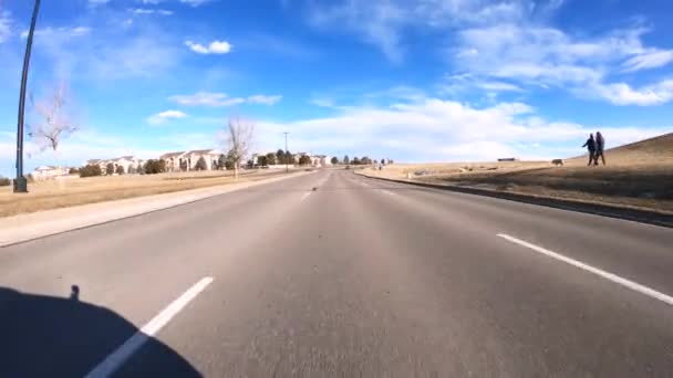 Denver Colorado Usa Januari 2020 Rijden Typische Verharde Wegen Voorstedelijk — Stockvideo