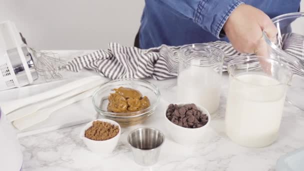 Mixing Flour Other Ingredients Bake Cake — Stock Video