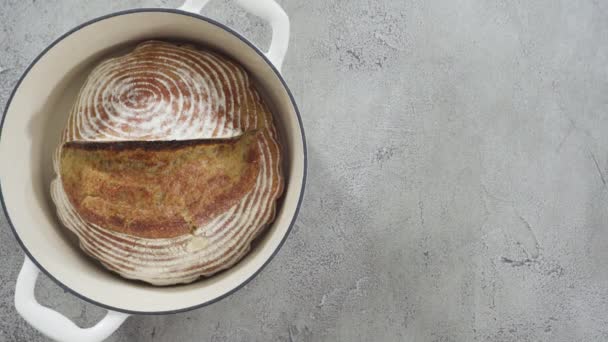 Свіжий Запечений Хліб Пшеничним Соусом — стокове відео