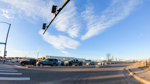 Denver Colorado Usa Januari 2020 Rijden Typische Verharde Wegen Voorstedelijk — Stockfoto