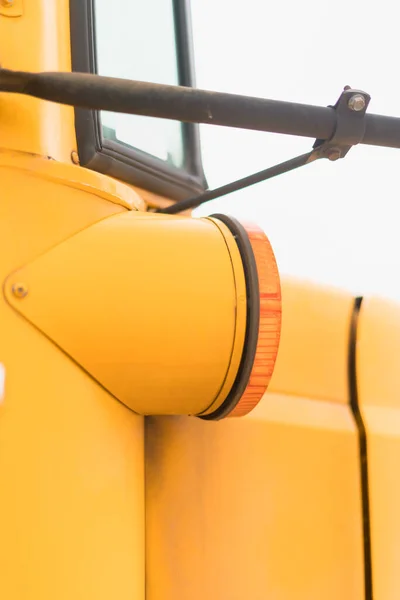 Detailní Záběry Žlutého Školního Autobusu Výlet — Stock fotografie