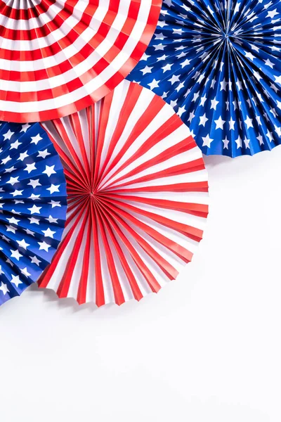 Red White Blue Paper Fans July 4Th Celebration — Stock Photo, Image