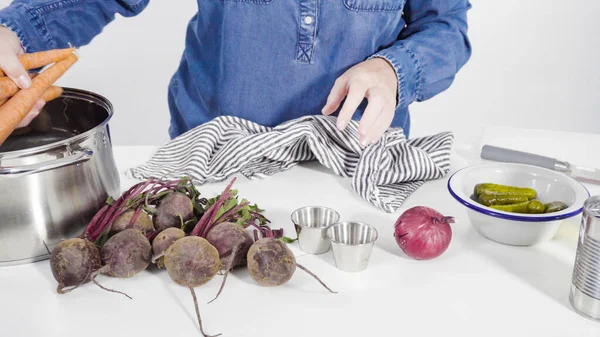 Passo Passo Ingredientes Para Preparar Salada Vinagrete Ocunter — Fotografia de Stock