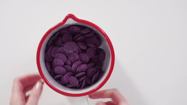 Melting Chocolate Candy Melts Electric Candy Melting Pot — Vídeos de Stock