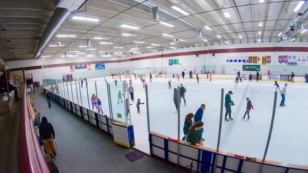 Denver Colorado Usa January 2020 Public Ice Skating Session Indoor — Stock Photo, Image