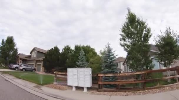 Vue Sur Quartier Typique Banlieue Par Matin Été — Video