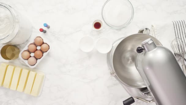 Mixing Flour Other Ingredients Bake Cake — Stock Video