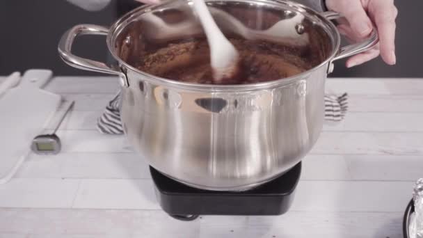 Making Simple Chocolate Fudge — Stock Video