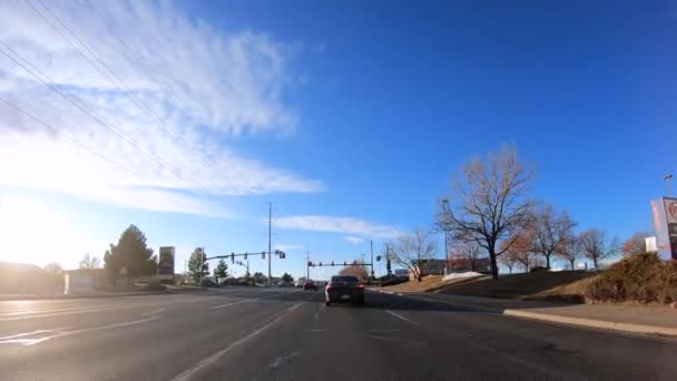 Denver Colorado Usa Januari 2020 Körning Typiska Asfalterade Vägar Förorten — Stockvideo