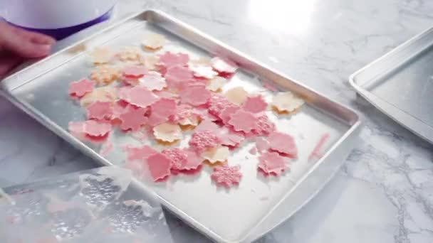 Fondant Flocons Neige Vue Paillettes Alimentaires — Video