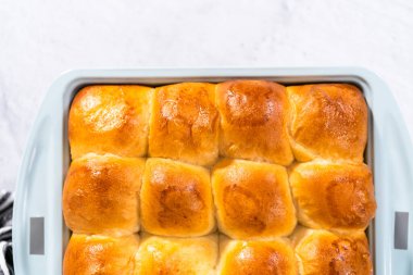 Fırında yeni pişmiş börekler..