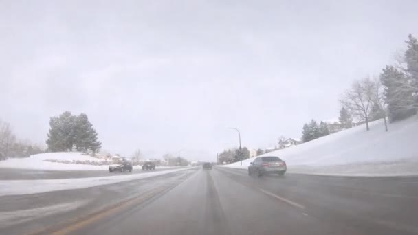 Denver Colorado Usa Leden 2020 Jízda Typických Zpevněných Silnicích Příměstské — Stock video