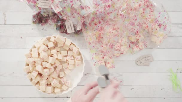 Emballage Caramel Maison Biscuits Dans Une Boîte Cadeau Noël — Video