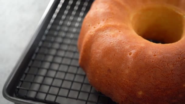 레몬크랜 베리에 설탕크랜 베리와 쐐기로 장식된 케이크 — 비디오