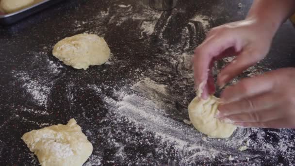 Zutaten Der Küchenmaschine Mischen Kokosplätzchen Backen — Stockvideo