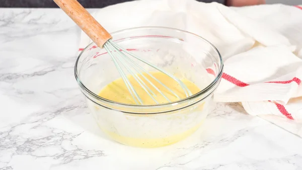 Steg För Steg Blanda Ingredienser Skål Glas Blandning För Att — Stockfoto