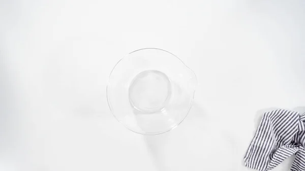 Flach Lag Zutaten Glasschüssel Messen Zimtröllchen Backen — Stockfoto