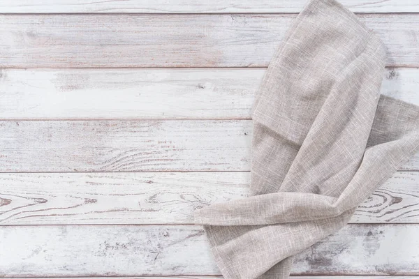 Plat Gelegd Vouwen Van Een Natuurlijke Kleur Linnen Servet Een — Stockfoto