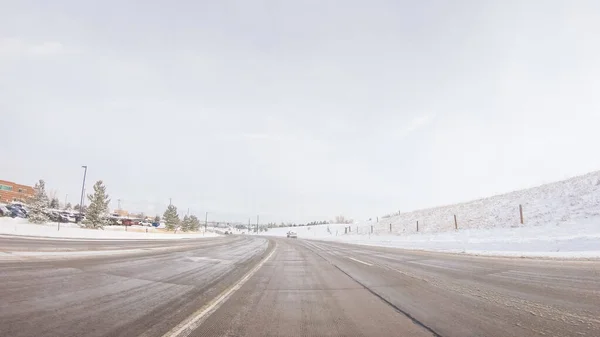 Conduite Sur Les Routes Pavées Typiques Banlieue Amérique — Photo