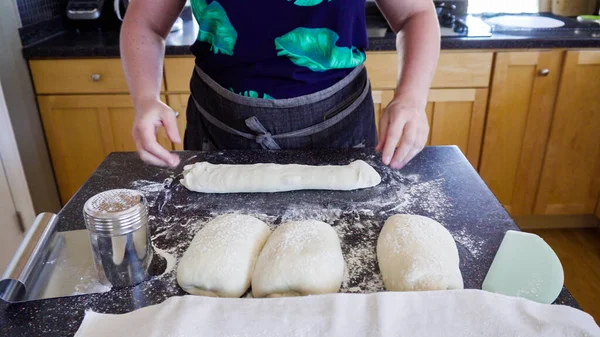 Sauerteig Baguette Brot Wohnküche Backen — Stockfoto