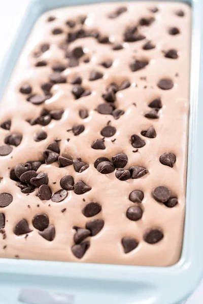 Pregătirea Înghețată Ciocolată Casă — Fotografie, imagine de stoc