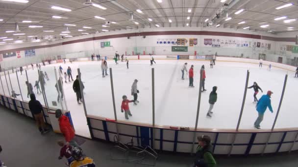Denver Colorado Usa February 2020 Public Session Indoor Ice Skating — Stock Video