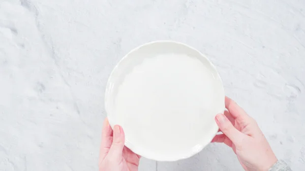 Plat Gelegd Stap Voor Stap Chocolade Ingedompelde Aardbeien Een Witte — Stockfoto