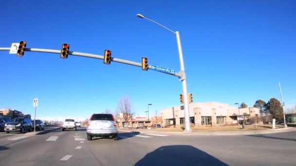 Denver Colorado Usa Januari 2020 Rijden Typische Verharde Wegen Voorstedelijk — Stockvideo