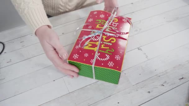 Embalagem Caseiro Macadâmia Fudge Pequenos Sacos Presente — Vídeo de Stock