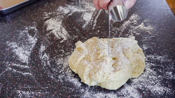 Schritt Für Schritt Sauerteigbrot Backen Wohnküche — Stockfoto