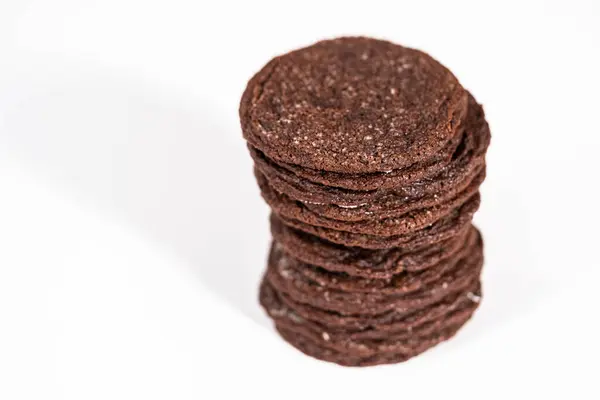 Stack Med Nybakade Chokladkakor — Stockfoto