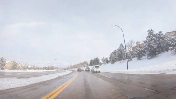 Denver Colorado Usa Februar 2020 Fahren Auf Typischen Asphaltierten Straßen — Stockfoto