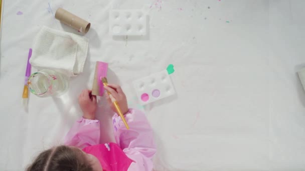 Papíry Pro Děti Výroba Papírových Brouků Prázdných Rolí Toaletního Papíru — Stock video
