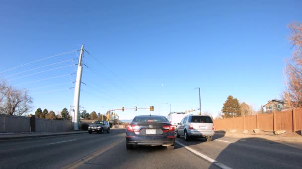 Denver Colorado Usa Januar 2020 Fahren Auf Typischen Asphaltierten Straßen — Stockvideo