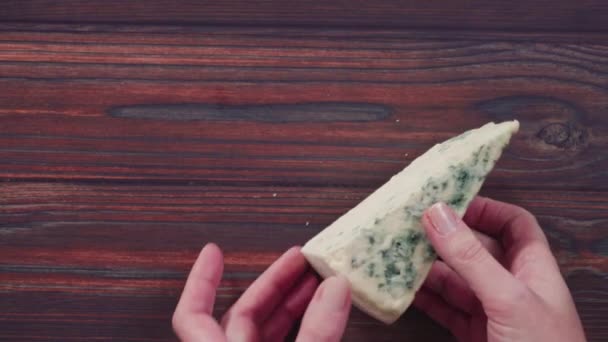 Variety Large Wedges Gourmet Cheese — Stock Video