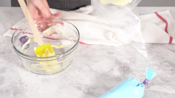 Mixing Ingredients Meringue Pops Icing — Stock Video
