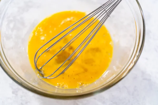 Mixing Ingredients Bake Unicorn Rainbow Chocolate Cupcakes — Stock Photo, Image