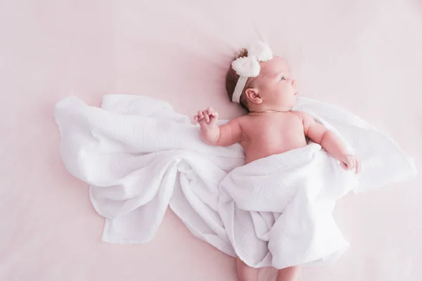 Retrato Estilo Vida Recién Nacido Niña Tres Semanas — Foto de Stock