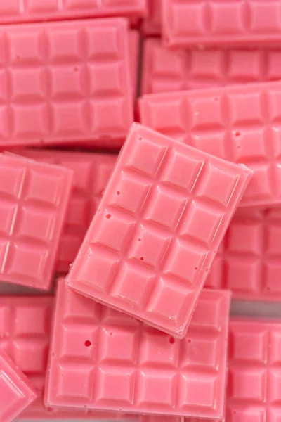 Cioccolatini Rosa Mini Fatti Casa Contenitore Vetro Alimentare — Foto Stock