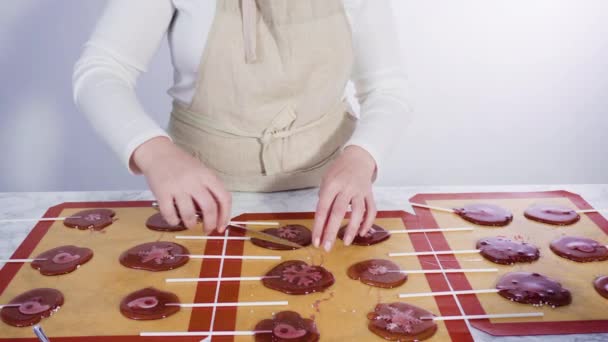 Hacer Piruletas Caseras Grandes Cocina — Vídeos de Stock