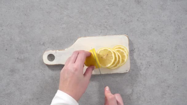 Beredning Ingredienser För Citron Pund Kaka — Stockvideo