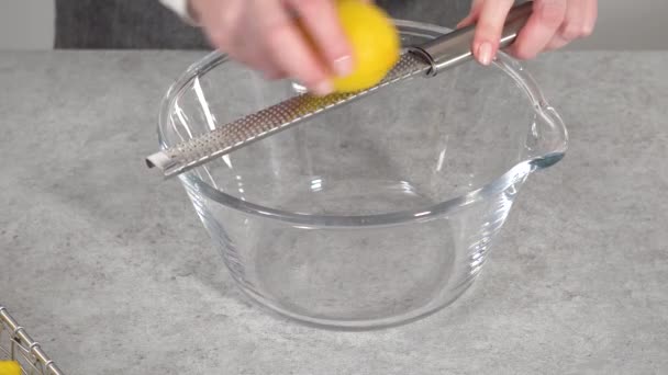 Przygotowanie Składników Ciasta Cytrynowego Funta — Wideo stockowe