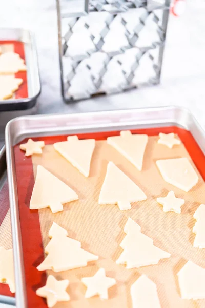 Azúcar Para Hornear Galletas Navidad Forma Árboles Navidad — Foto de Stock