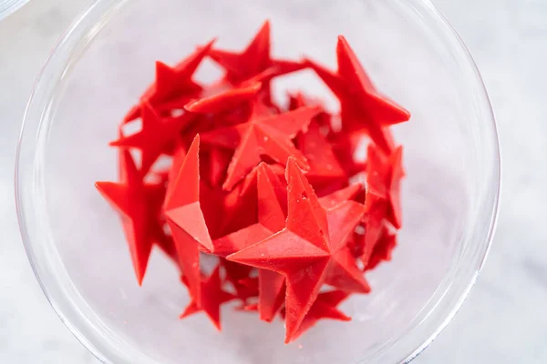 Homemade Color Chocolate Stars Made Color Chocolate Molds — Stock Photo, Image