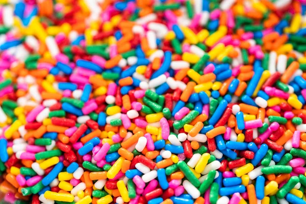 Mezcla Ingredientes Para Hornear Pastel Funfetti Cumpleaños Con Espolvoreos Colores — Foto de Stock
